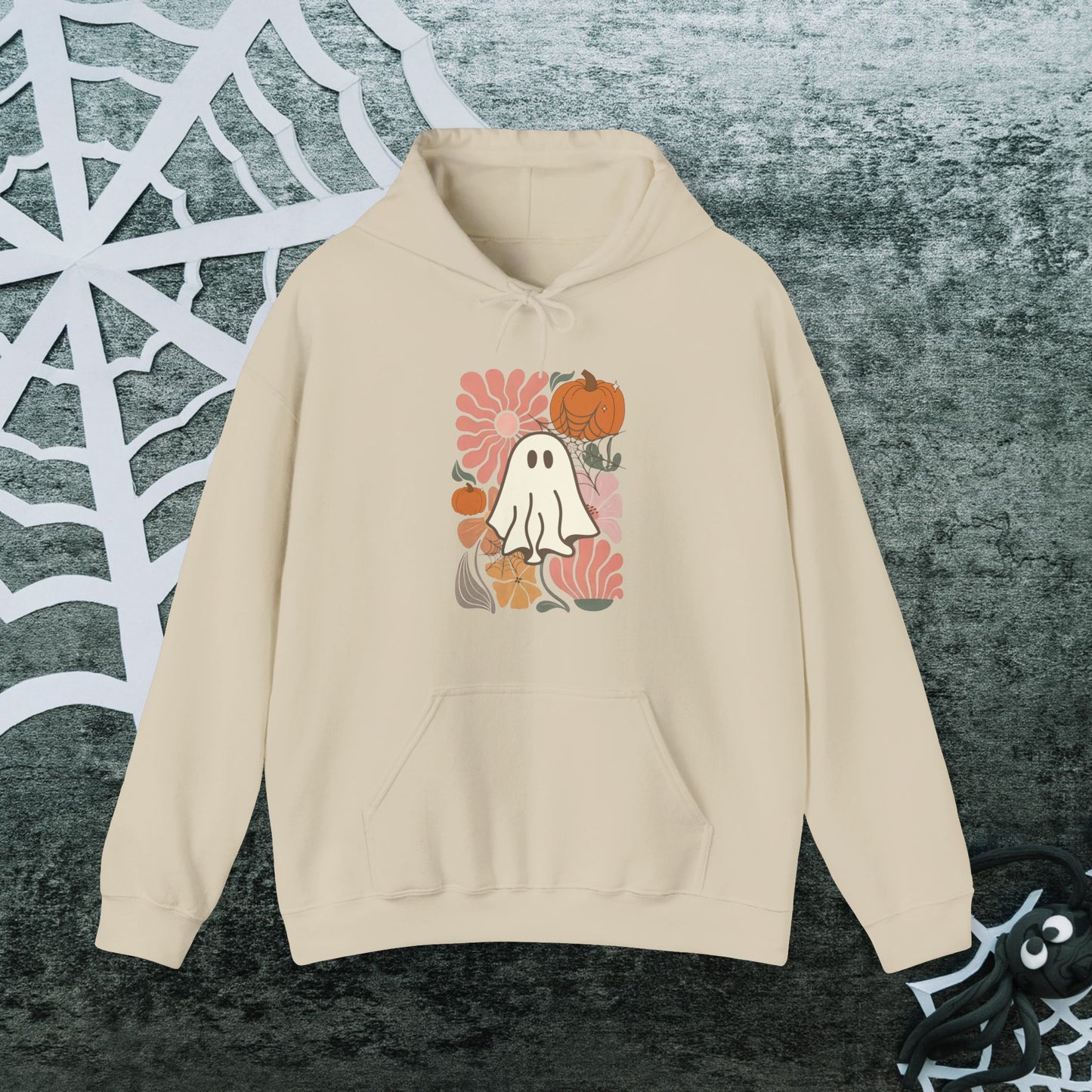 Ghost Flower Hoodie - Cute Retro Style Unisex Sweatshirt