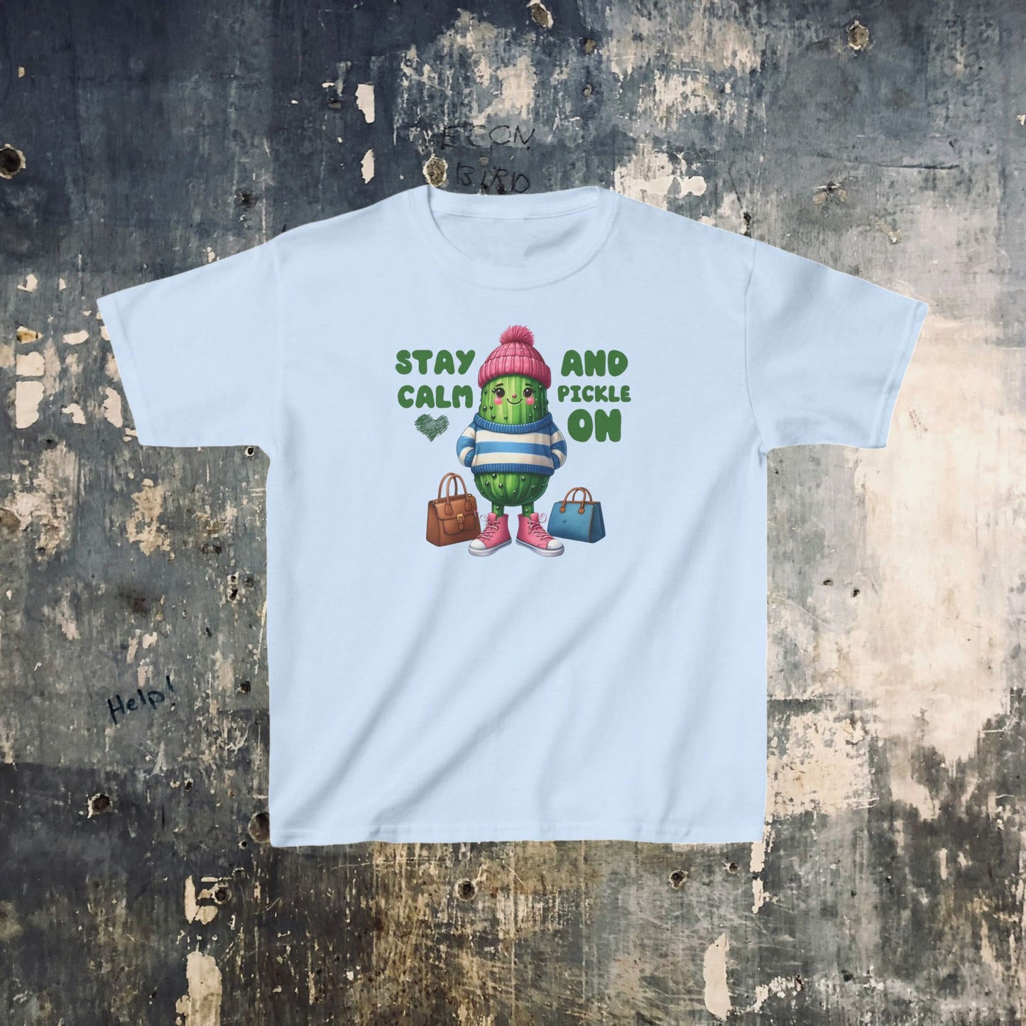 Kids T-Shirt- Stay Calm and Pickle On