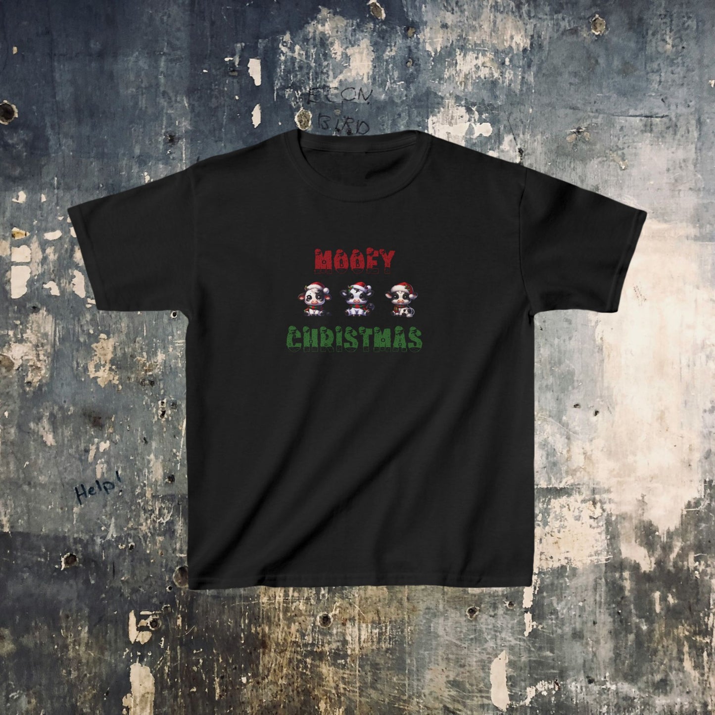 Kids T-Shirt- Mooey Christmas