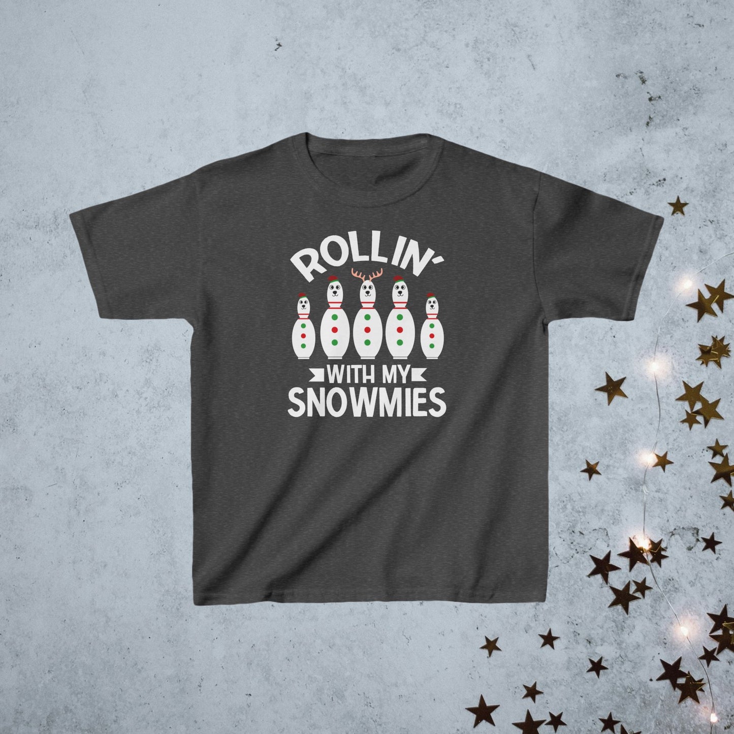 Kids T-Shirt- Rollin With My Snowmies