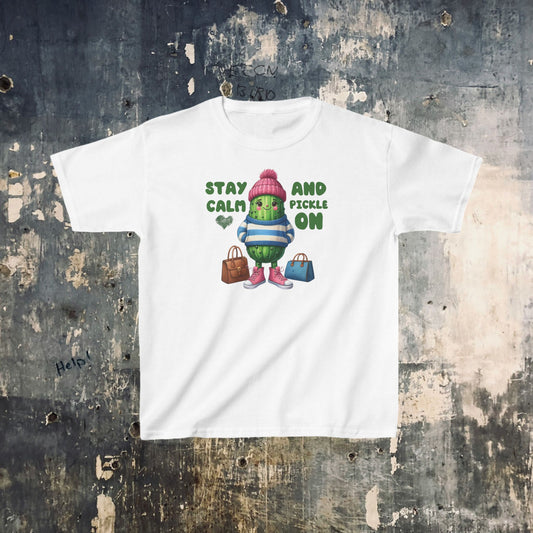 Kids T-Shirt- Stay Calm and Pickle On