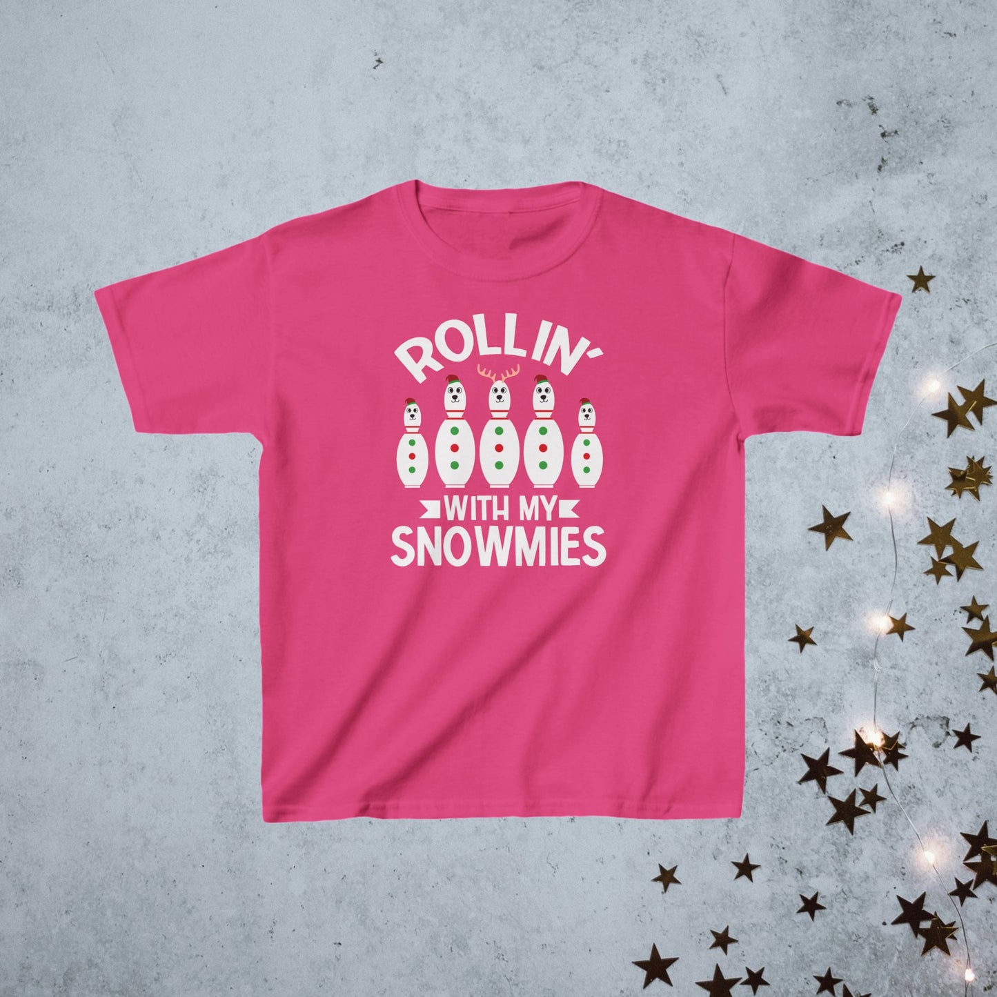 Kids T-Shirt- Rollin With My Snowmies