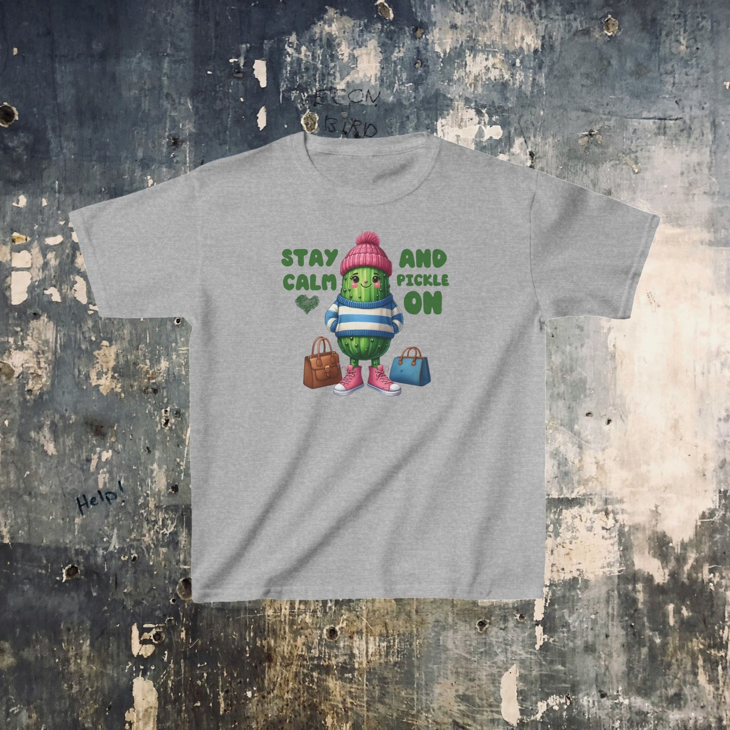 Kids T-Shirt- Stay Calm and Pickle On