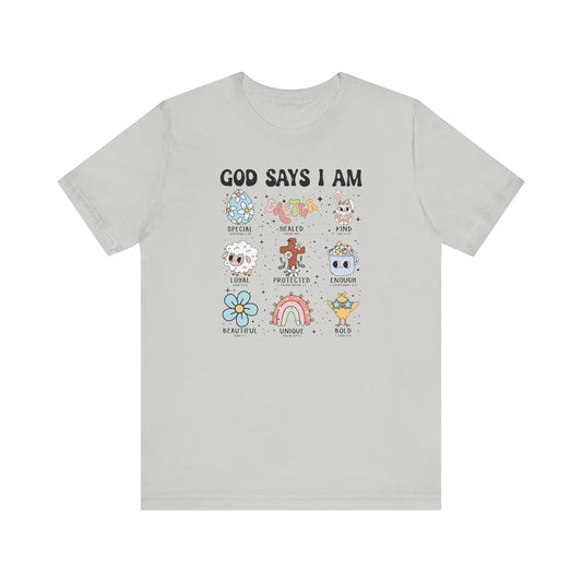 God Says I Am Easter- Retro - Distressed