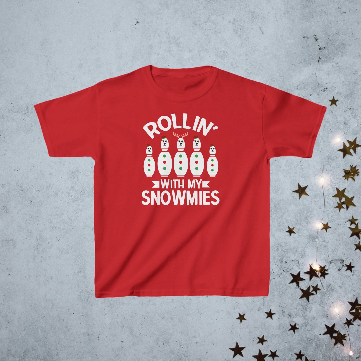 Kids T-Shirt- Rollin With My Snowmies